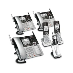 Office Phones & Conferencing<VTech Small Business System 80-0978-00 4-Line Cordless Phone, Silver/Black