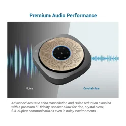 Office Phones & Conferencing<VTech VCS601-2 Cordless Conference Speakerphone, Black/Gold (80-2537-03)