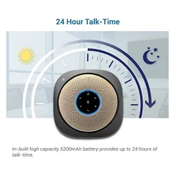 Office Phones & Conferencing<VTech VCS601-2 Cordless Conference Speakerphone, Black/Gold (80-2537-03)