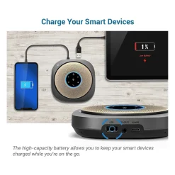 Office Phones & Conferencing<VTech VCS601-2 Cordless Conference Speakerphone, Black/Gold (80-2537-03)