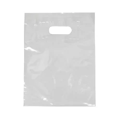 SI Products 9"W x 12"L Die-Cut Handle Bag, 1.25 Mil, 1000/Carton (248-0912-C)* Gusseted Poly Bags