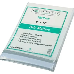 Staples 9"W x 12"L Redi-Strip Poly Mailers, White, 100/Pack (QUA46190)* Poly Mailers