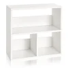 Outlet 24.8"H Collins Cubby Bookcase, Organizer and Modern Eco Storage Shelf, White (WB-2SHELF-3-WE) Bookcases