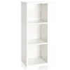 36.8"H Wynwood 3-Cube Narrow Bookcase Organizer and Modern Eco Storage Shelf Unit, White (WB-3CUBE-WE) Bookcases