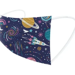 Masks<WeCare Disposable Face Masks, Kids, Assorted Planets Print, 50/Pack (WMN100129)