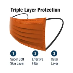 Masks<WeCare Disposable Face Masks, Assorted Sunset Tones, 50/Pack (WMN100134)