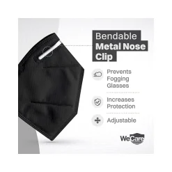 Masks<WeCare Disposable KN95 Face Mask, Adult, Black, 20 Masks/Box, 50 Boxes/Pack (TBN202937)
