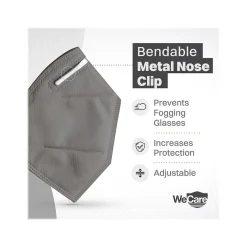 WeCare Disposable KN95 Face Mask, Adult, Dark Gray, 20/Pack (WCKN100)
