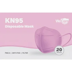 WeCare Disposable KN95 Face Mask, Adult, Pink, 20/Pack (WCKN109)