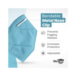 WeCare Disposable KN95 Face Mask, Adult, Blue, 20 Masks/Box, 3 Boxes/Pack (TBN203225)