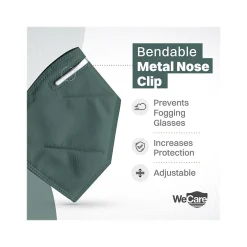 WeCare Disposable KN95 Face Mask, Adult, Dark Green, 20 Masks/Box, 50 Boxes/Pack (TBN203232)