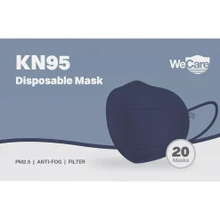 WeCare Disposable KN95 Face Mask, Adult, Navy, 20/Pack (WCKN106)