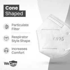 WeCare KN95 Disposable Face Mask, Adult, White, 20/Pack (WMN100002)