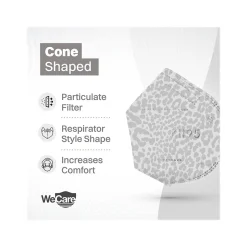 Masks<WeCare Leopard Print Disposable KN95 Fabric Face Masks, One Size, Assorted Colors, 20/Pack (WMN100121)