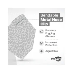 Masks<WeCare Leopard Print Disposable KN95 Fabric Face Masks, One Size, Assorted Colors, 20/Pack (WMN100121)