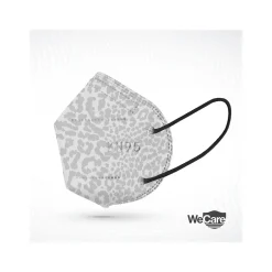 Masks<WeCare Leopard Print Disposable KN95 Fabric Face Masks, One Size, Assorted Colors, 20/Pack, 50 Packs/Carton (TBN203260)