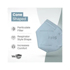 Masks<WeCare Ocean Tones Disposable KN95 Fabric Face Masks, One Size, Assorted Colors, 20/Pack (WMN100123)