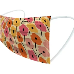 Masks<WeCare 3-ply Disposable Face Masks, Individually Wrapped, Adult, Assorted Spring Prints, 50/Box (WMN100079)