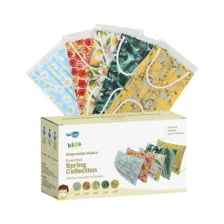 Masks<WeCare 3-ply Disposable Face Masks, Kids, Assorted Spring Designs, 50/Box (WMN100083)