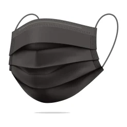 Masks<WeCare 3-ply Disposable Face Mask, Individually Wrapped Kids, Black, 50/Box (WMN100031)