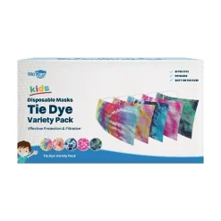 Masks<WeCare 3-ply Disposable Face Masks, Individually Wrapped Variety Pack, Kids, Multicolor, 50/Box (WMN100061)