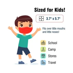 Masks<WeCare 3-ply Disposable Face Masks, Variety Pack, Kids, Assorted Colors, 50/Box (WMN100027)