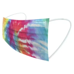 Masks<WeCare 3-ply Disposable Face Masks, Individually Wrapped, Adult, Assorted Colors, 50/Box (WMN100060)