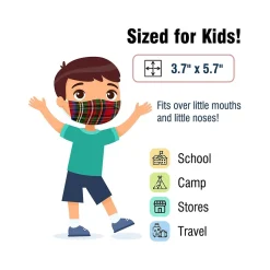 Masks<WeCare 3-ply Disposable Face Mask, Kids, Plaid, 50/Box (WMN100051)