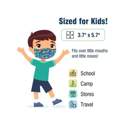 Masks<WeCare 3-ply Disposable Face Masks, Individually Wrapped, Kids, Multicolor, 50/Box (WMN100084)