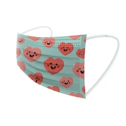 Masks<WeCare 3-ply Disposable Face Masks, Kids, Assorted Silly Face Designs, 50/Box (WMN100098)