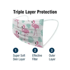 Masks<WeCare 3-ply Disposable Face Masks, Kids, Assorted Party Collection Designs, 50/Box (WMN100089)