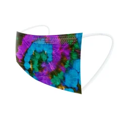Masks<WeCare 3-ply Disposable Face Masks, Kids, Assorted Wacky Tie-Dye Designs, 50/Box (WMN100093)