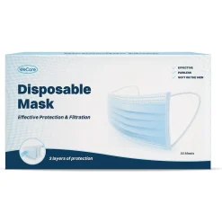 Masks<WeCare 3-ply Disposable Face Mask, Adult, Blue, 50/Box (WMN100003)
