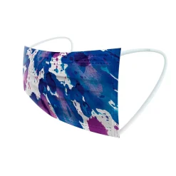 Masks<WeCare 3-ply Disposable Face Masks, Adult, Assorted Watercolor Designs, 50/Pack (WMN100081)