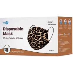 Masks<WeCare 3-ply Disposable Face Mask, Adult, Leopard, 50/Pack (WMN100072)