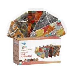 Masks<WeCare 3-ply Disposable Face Masks, Kids, Assorted Fall Designs, 50/Box (WMN100115)