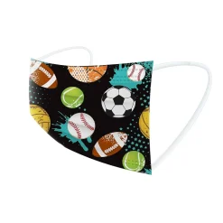 Masks<WeCare 3-ply Disposable Face Masks, Kids, Assorted Sports Deisgns, 50/Box (WMN100118)