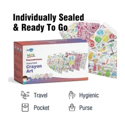 Masks<WeCare 3-ply Disposable Face Masks, Kids, Assorted Crayon Art Designs, 50/Box (WMN100116)