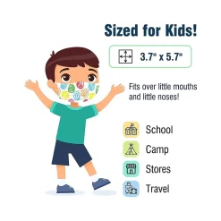 Masks<WeCare 3-ply Disposable Face Masks, Kids, Assorted Crayon Art Designs, 50/Box (WMN100116)