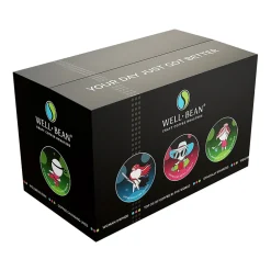 Coffee<Well-Bean Coffee Slay the Day Caffeinated Coffee Frac Pack, Dark Roast, 2.5 oz., 18/Carton (WCB82022)