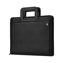 Wenger Venture Vinyl Padfolio with Zipper Closure, Black (601389)