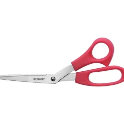 Westcott All Purpose 8" Stainless Steel Standard Scissors, Pointed Tip, Red (10703) Clearance
