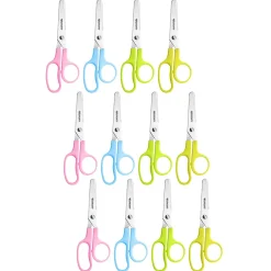 Westcott Kleencut 5" Kids Stainless Steel Scissors, Blunt Tip, Assorted Colors, 12/Pack (ACM42516-12)