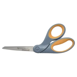 Westcott Titanium Bonded 8" Titanium Heavy Duty General Purpose Scissor, Sharp Tip, Gray/Yellow (13731)