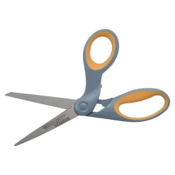 Westcott Titanium Bonded 8" Titanium Heavy Duty General Purpose Scissor, Sharp Tip, Gray/Yellow (13731)