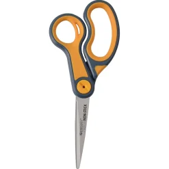 Westcott Titanium Bonded Non-Stick 8" Scissors, Adjustable Glide, Pointed Tip, Gray/Yellow (14849) Outlet