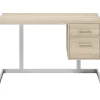 Clearance Peruzzi 48" Writing Desk, Greige Pecan (SPLS-PE48D) Office Desks