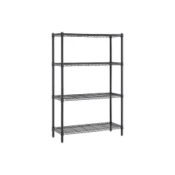 Sale 4-Shelf Wire Unit, 48"W, Black (WS184872-4B) Shelving