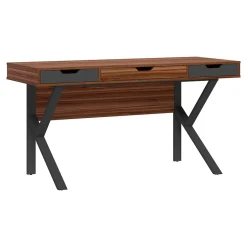 Discount Stirling 60"W Table, Natural Walnut/Charcoal Gray (SPLS-ST60D) Office Desks