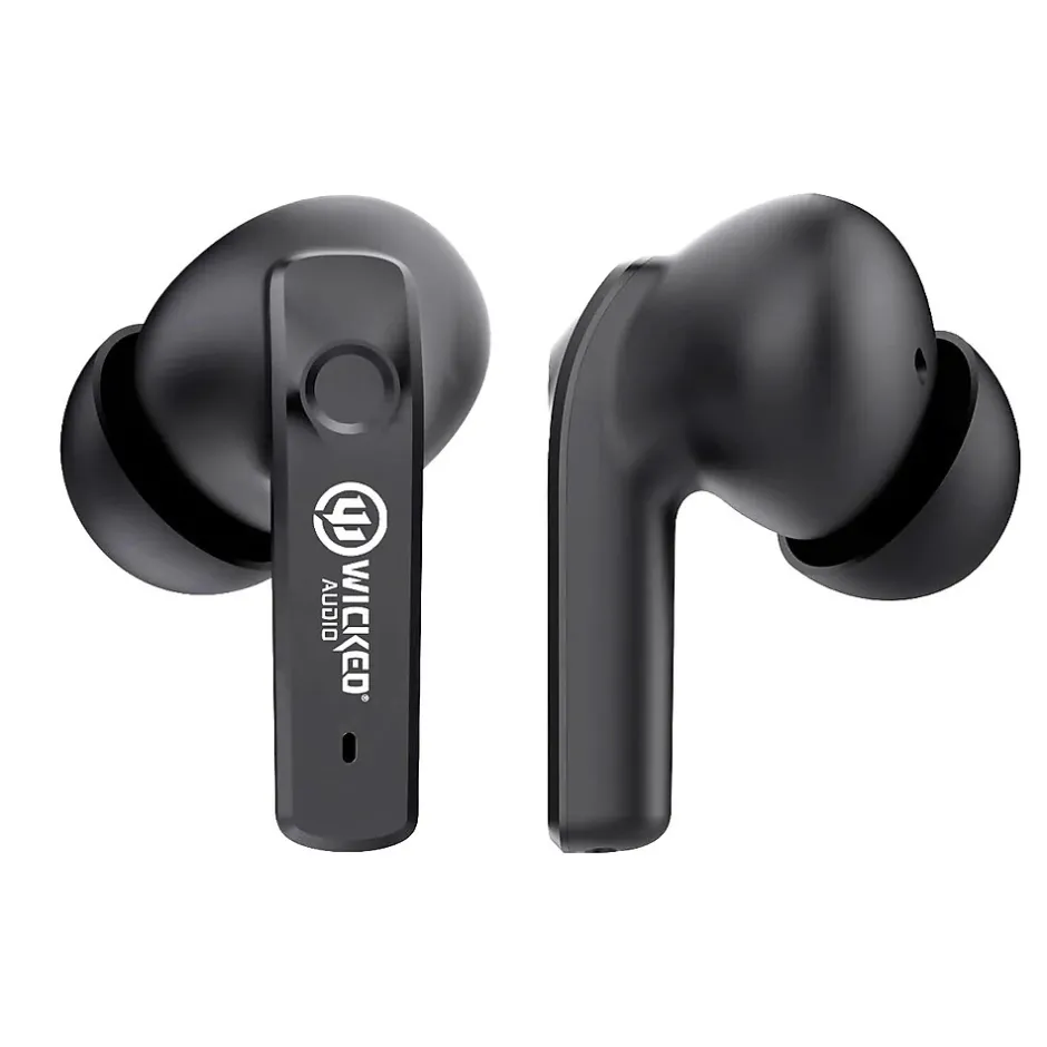 Wicked Audio Mojo 800 Wireless Active Noise Canceling Earbud Headphones, Bluetooth, Black (WI-TW4850)